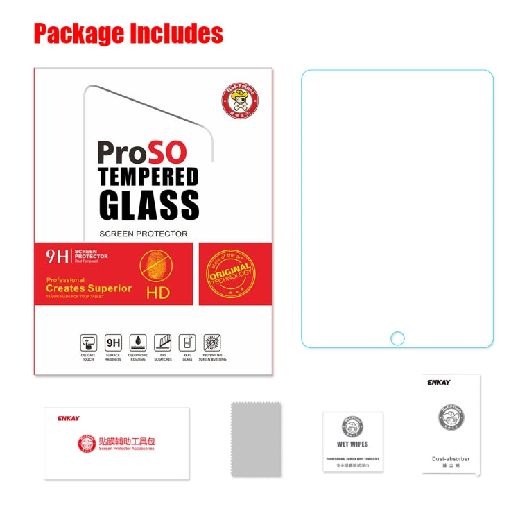 Per iPad 10.2 (2019) ENKAY Hat-Prince 0,33 mm 9H Durezza superficiale 2,5D Pellicola in vetro temperato antideflagrante