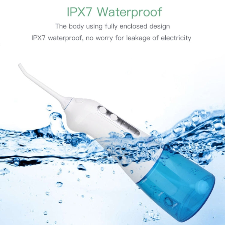 Pulitore per filo interdentale senza fili Portatile 1400mAh Idropulsore ricaricabile tramite USB IPX7 Irrigatore orale impermeabile, Capacità del serbatoio dell'acqua: 300ML, WF201K-2