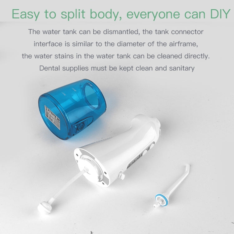 Pulitore per filo interdentale senza fili Portatile 1400mAh Idropulsore ricaricabile tramite USB IPX7 Irrigatore orale impermeabile, Capacità del serbatoio dell'acqua: 300ML, WF201K-2