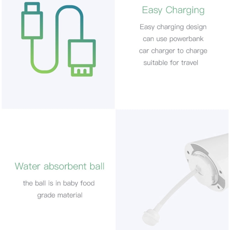 Pulitore per filo interdentale senza fili Portatile 1400mAh Idropulsore ricaricabile tramite USB IPX7 Irrigatore orale impermeabile, Capacità del serbatoio dell'acqua: 300ML, WF201K-2