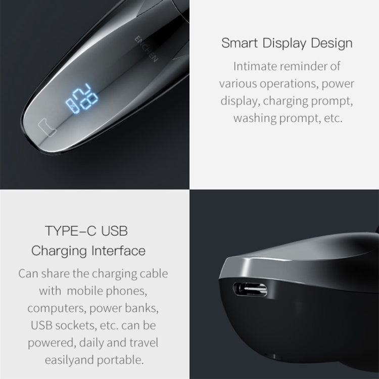 Rasoio da barba elettrico originale Xiaomi Youpin Yingqu Blackstone3 da uomo portatile per la cura del viso con tre teste di taglio