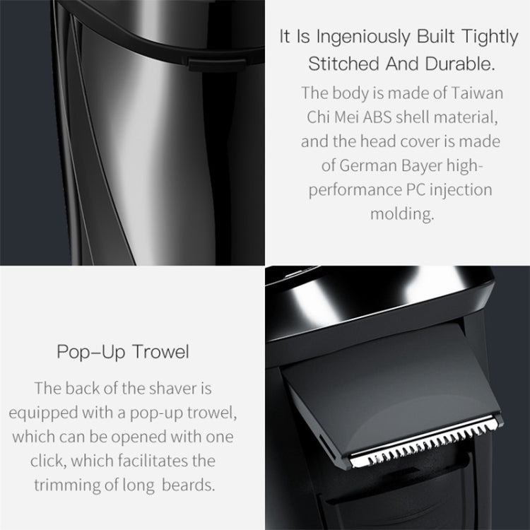 Rasoio da barba elettrico originale Xiaomi Youpin Yingqu Blackstone3 da uomo portatile per la cura del viso con tre teste di taglio