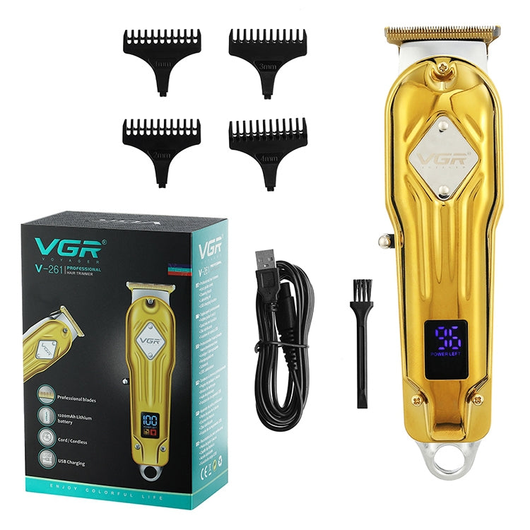 Tagliacapelli professionale in metallo USB VGR V-261 da 8 W con display digitale a LED, V-261 (Gold), V-261 (Silver)