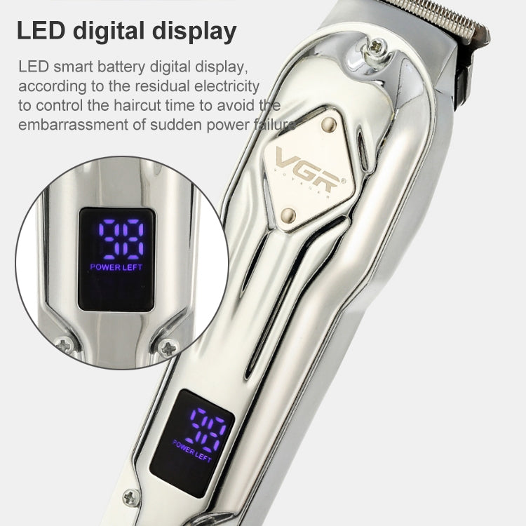Tagliacapelli professionale in metallo USB VGR V-261 da 8 W con display digitale a LED, V-261 (Gold), V-261 (Silver)