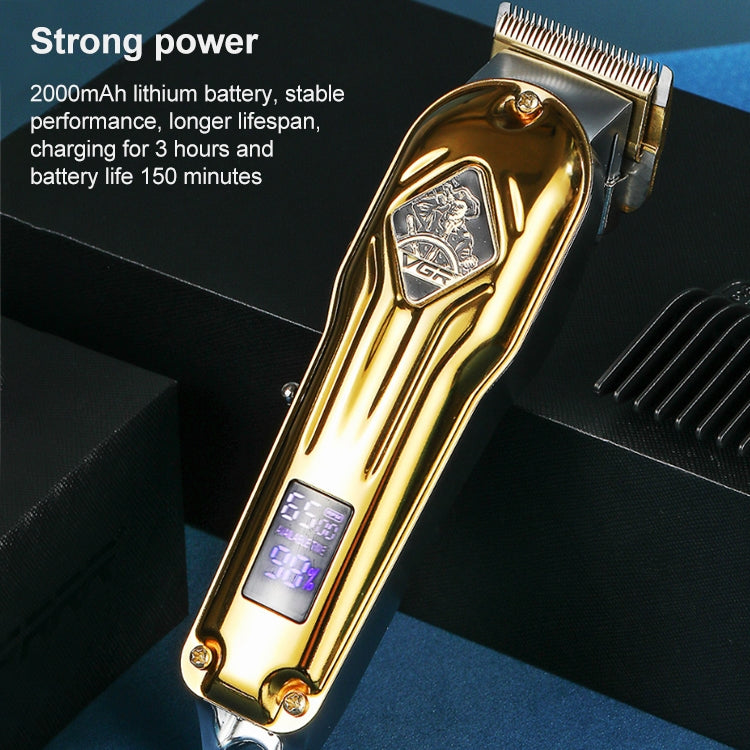 Tagliacapelli in metallo USB VGR V-267 da 10 W con display digitale a LED e regolazione a 5 marce, V-267 (Gold), V-267 (Silver)