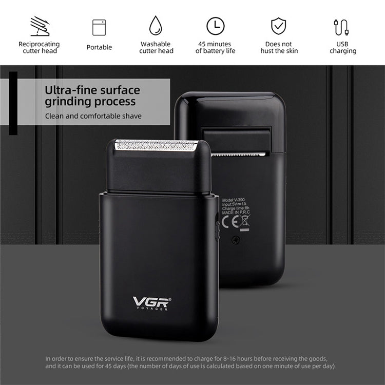 Rasoio elettrico alternativo portatile USB VGR V-390 da 5 W, V-390 (Black), V-390 (Green)