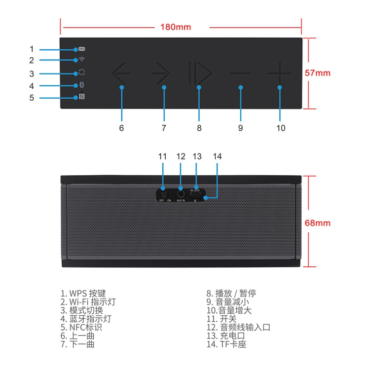 Altoparlante portatile Bluetooth senza fili Sistema audio Stereo Musica Surround Altoparlante esterno impermeabile