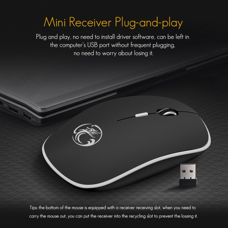 Mouse wireless USB muto ergonomico silenzioso iMCE da 2,4 Ghz 1600 DPI