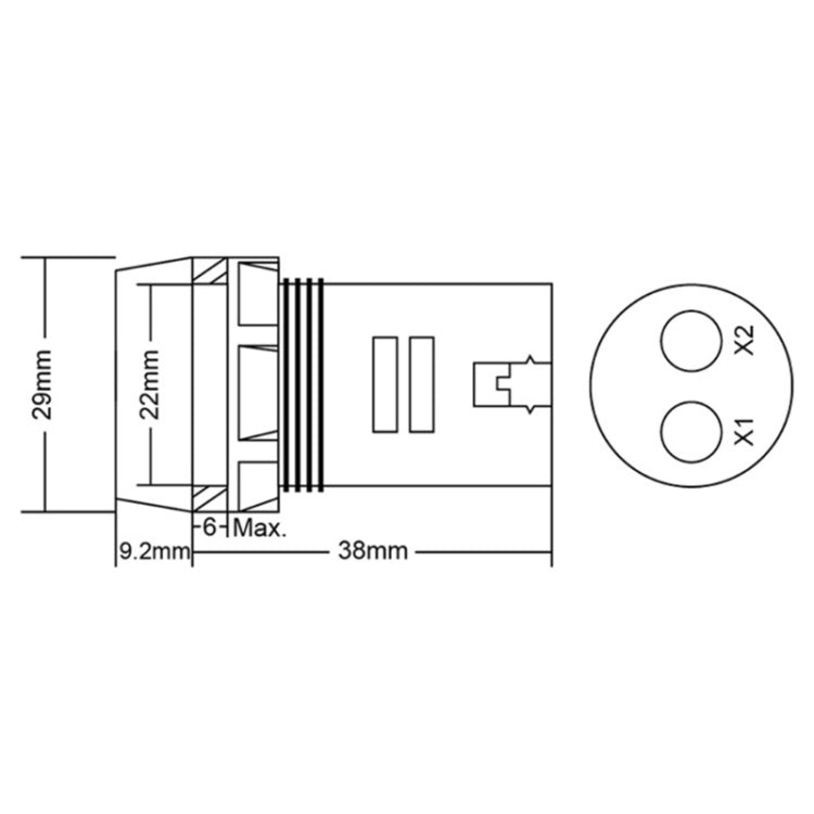 AD101-22VMS Mini AC 20-500V Voltmetro Pannello quadrato LED Indicatore misuratore di tensione digitale