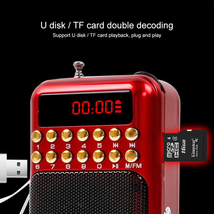 Altoparlante ricevitore radio FM portatile ricaricabile, supporto USB / scheda TF / lettore musicale MP3