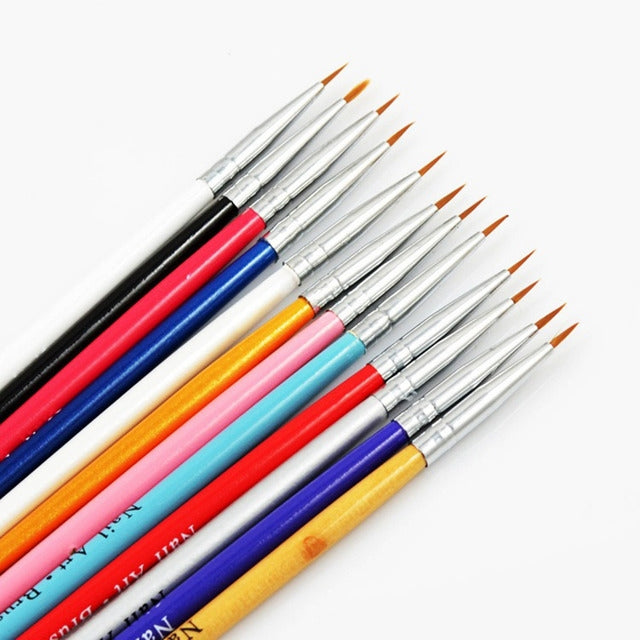 Liner colorato per nail art Pennello per pittura sottile Design Punteggiatura Penna Punte sottili acriliche Strumento per disegnare linee floreali