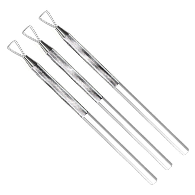 3 pezzi in acciaio inox per unghie, acciaio, spingere e rimuovere la colla per smalto, colla per fototerapia, coltello per scarico