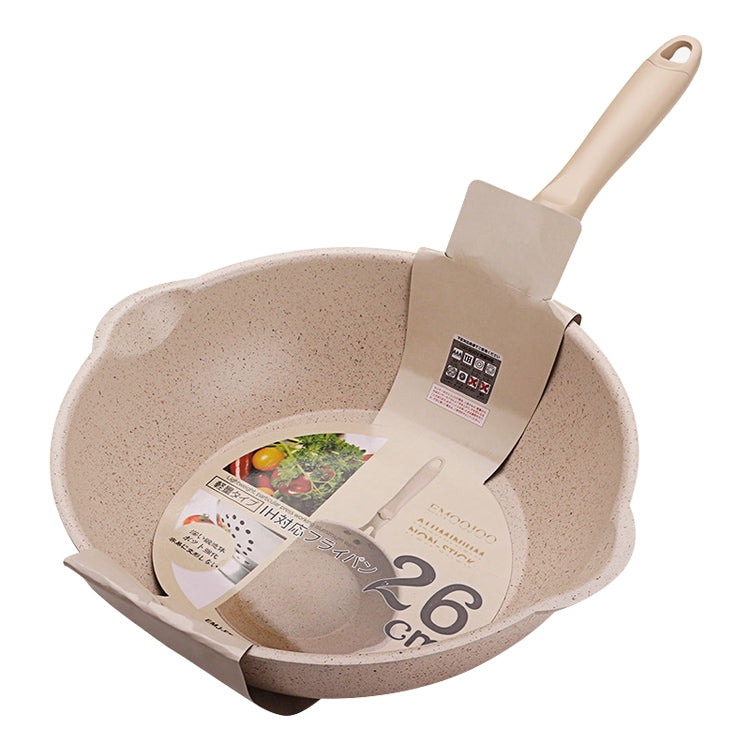Padella piccola per uso domestico in pietra Maifan con fondo spesso, padella antiaderente, padella profonda, 20cm Black Without Cover, 20cm Beige Without Cover, 24cm Black Without Cover, 24cm Beige Without Cover, 26cm Black Without Cover