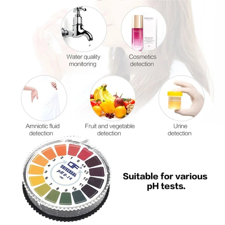 5 metri 0-14 PH Carta di prova Indicatore di acido alcalino Carta per acqua Urina Saliva Cartina di tornasole Test di misurazione Kit di analisi