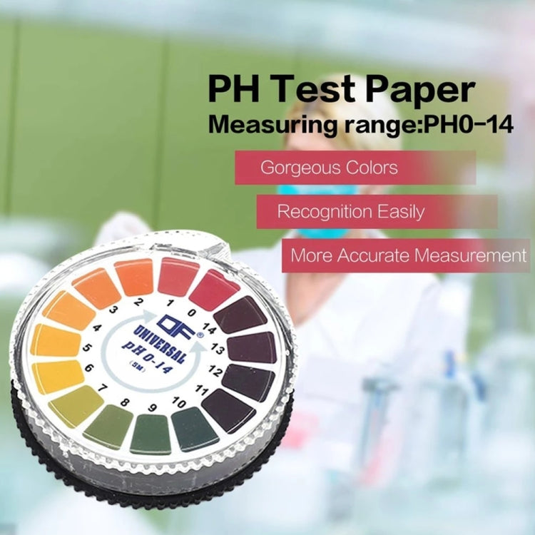 5 metri 0-14 PH Carta di prova Indicatore di acido alcalino Carta per acqua Urina Saliva Cartina di tornasole Test di misurazione Kit di analisi