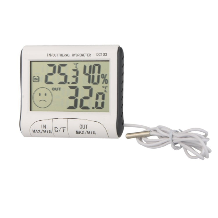 Termometro digitale LCD, igrometro, misuratore di umidità e temperatura cablata con sensore esterno bianco, LCD Digital Thermometer