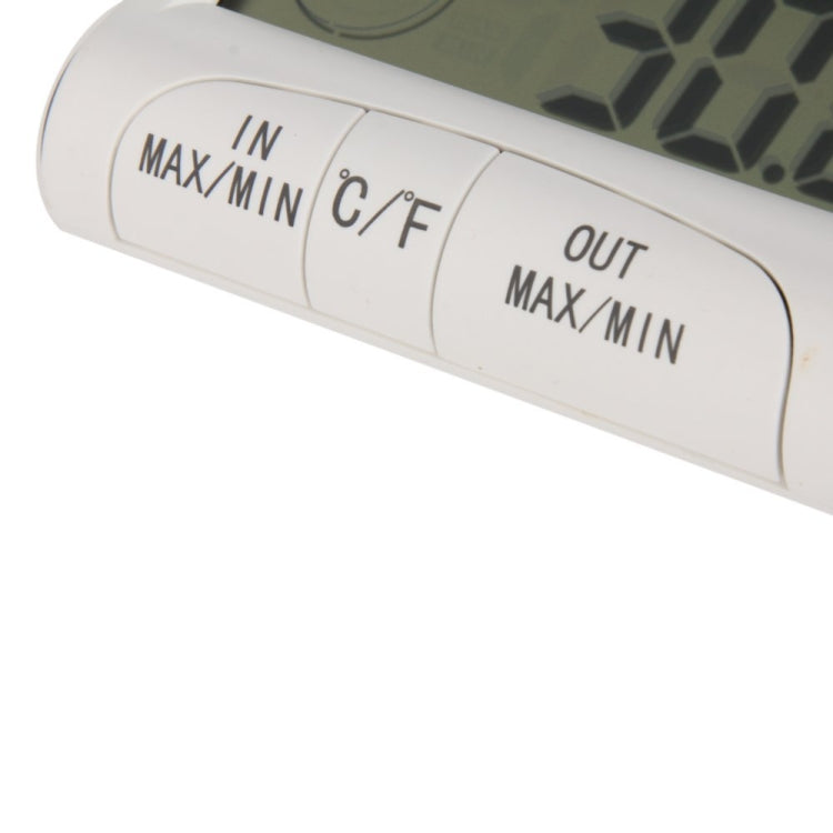 Termometro digitale LCD, igrometro, misuratore di umidità e temperatura cablata con sensore esterno bianco, LCD Digital Thermometer