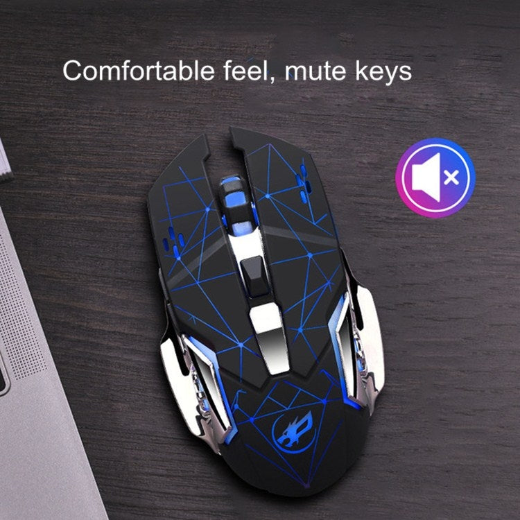Mouse da gioco luminoso wireless ricaricabile WARWOLF Q8