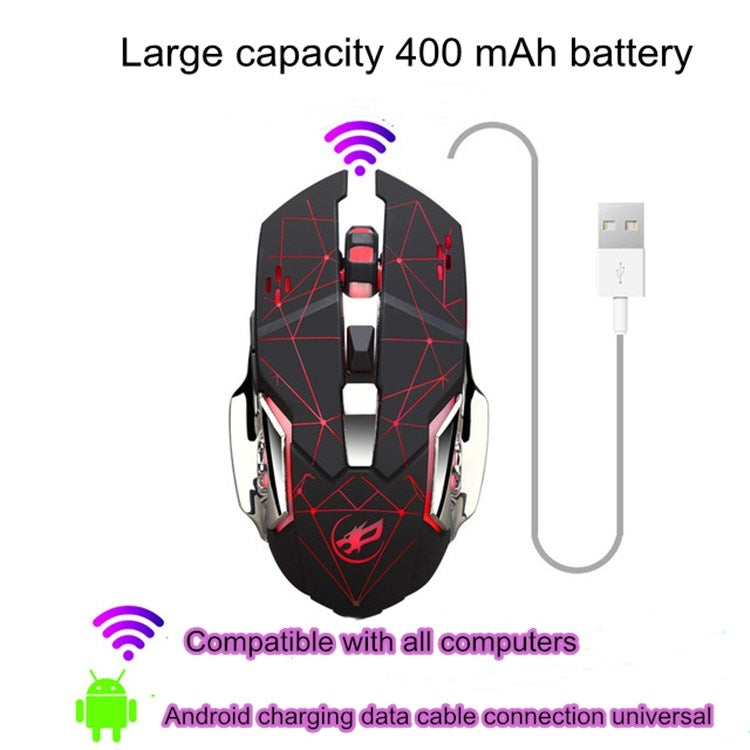 Mouse da gioco luminoso wireless ricaricabile WARWOLF Q8