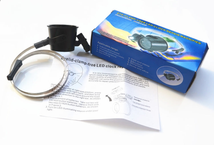 15X LED Illuminated Hands-Free Eye Band Watch Repair Magnifier