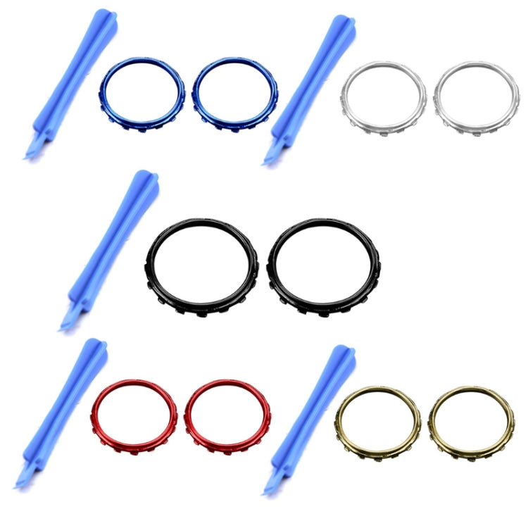 Per Xbox One Elite 5 paia di anelli di ricambio 3D + accessori per impugnature per cacciavite, Black + Screwdriver, Gold Plating + Screwdriver, Silver Plating + Screwdriver, Red Plating + Screwdriver, Blue Plating + Screwdriver