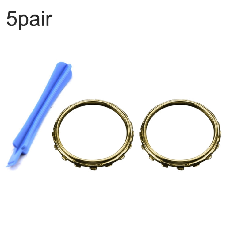 Per Xbox One Elite 5 paia di anelli di ricambio 3D + accessori per impugnature per cacciavite, Black + Screwdriver, Gold Plating + Screwdriver, Silver Plating + Screwdriver, Red Plating + Screwdriver, Blue Plating + Screwdriver