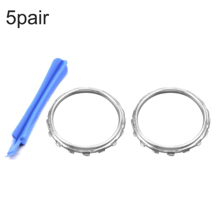 Per Xbox One Elite 5 paia di anelli di ricambio 3D + accessori per impugnature per cacciavite, Black + Screwdriver, Gold Plating + Screwdriver, Silver Plating + Screwdriver, Red Plating + Screwdriver, Blue Plating + Screwdriver