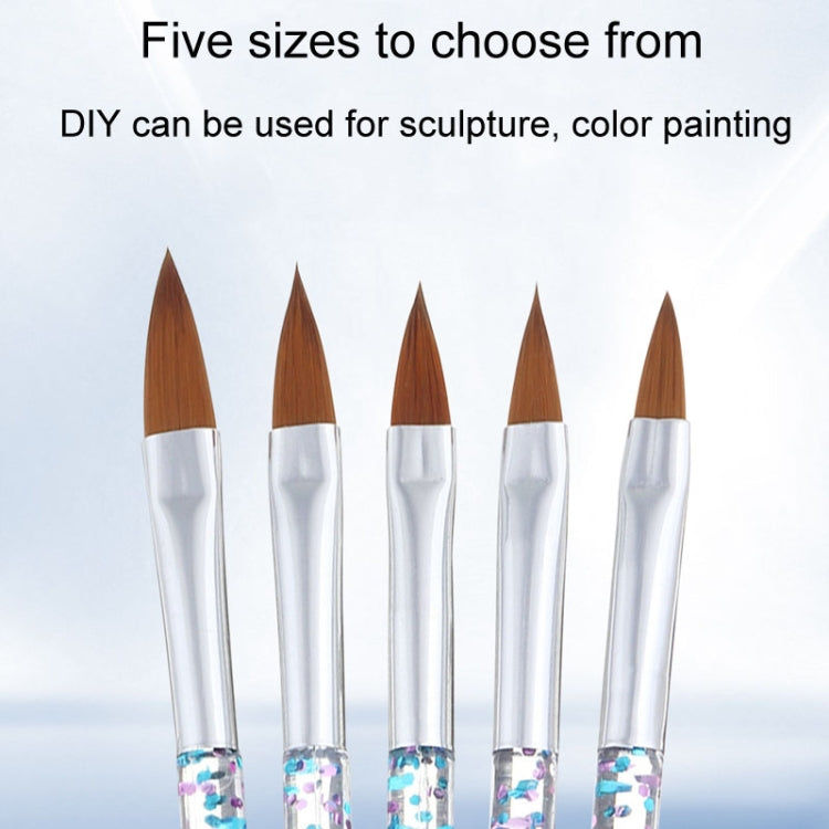 3 pezzi di pennello per nail art in cristallo, gel UV, per costruire pittura, penna a punteggiatura, suggerimenti per intaglio, strumenti per salone di manicure