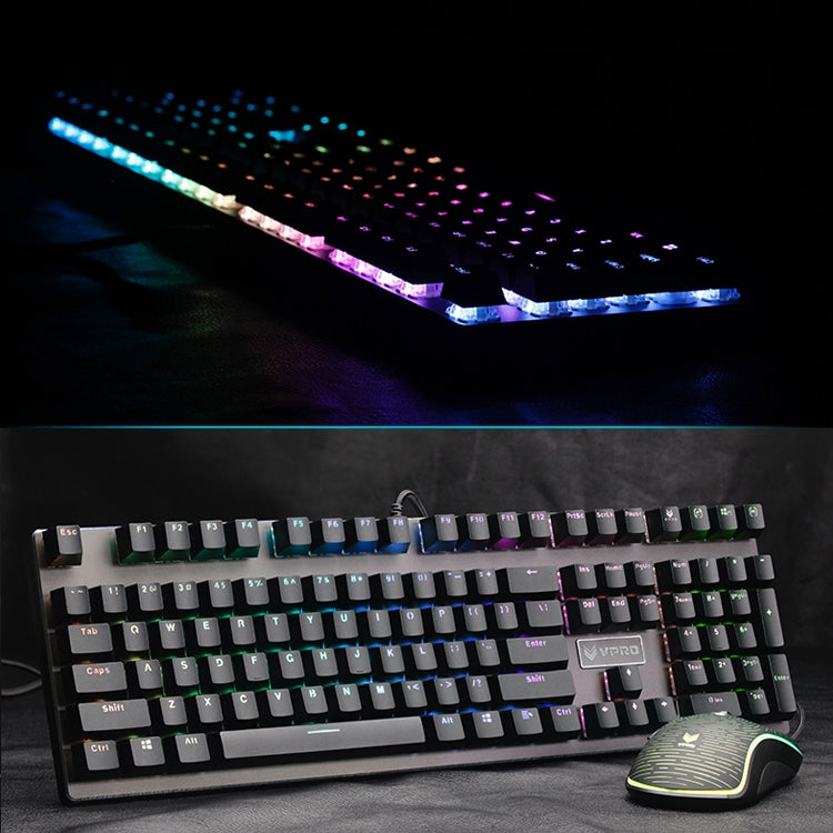 Computer da gioco cablato USB Rapoo V700RGB 104 tasti senza tastiera meccanica punzonatrice, Black Shaft, Green Shaft, Tea Shaft