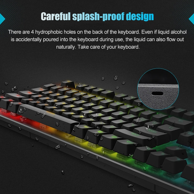 Computer da gioco cablato USB Rapoo V700RGB 104 tasti senza tastiera meccanica punzonatrice, Black Shaft, Green Shaft, Tea Shaft