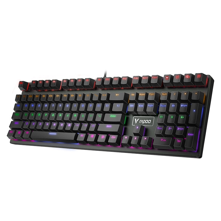 Rapoo V700S 104 tasti retroilluminazione a colori misti USB computer da gioco cablato senza punzonatura tastiera meccanica, Black Shaft, Green Shaft, Tea Shaft, Red Shaft