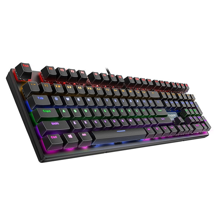Rapoo V700S 104 tasti retroilluminazione a colori misti USB computer da gioco cablato senza punzonatura tastiera meccanica, Black Shaft, Green Shaft, Tea Shaft, Red Shaft