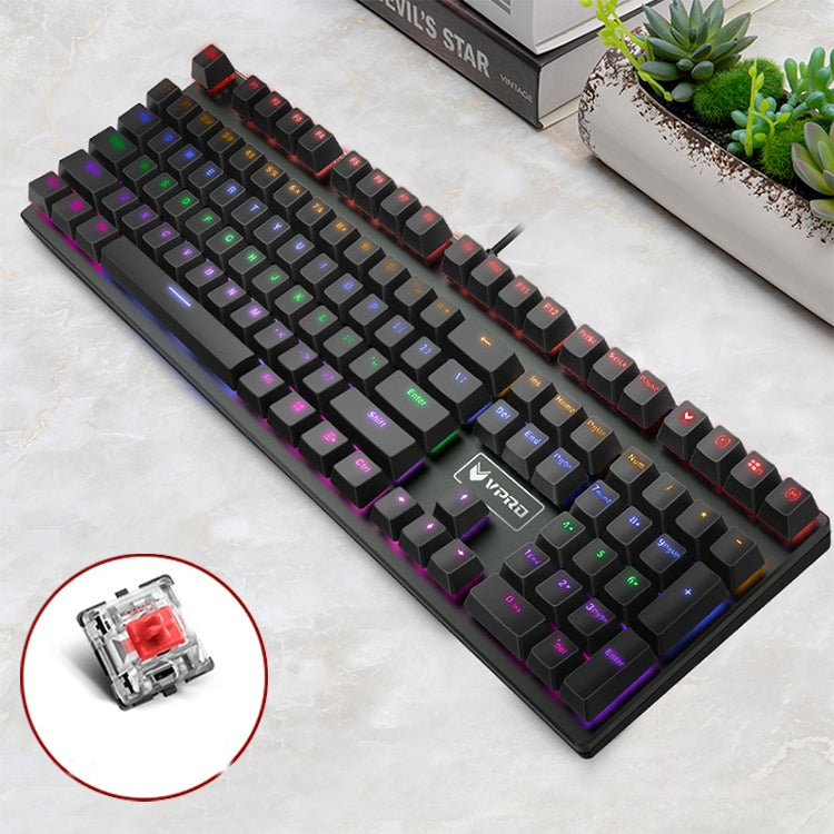 Rapoo V700S 104 tasti retroilluminazione a colori misti USB computer da gioco cablato senza punzonatura tastiera meccanica, Black Shaft, Green Shaft, Tea Shaft, Red Shaft