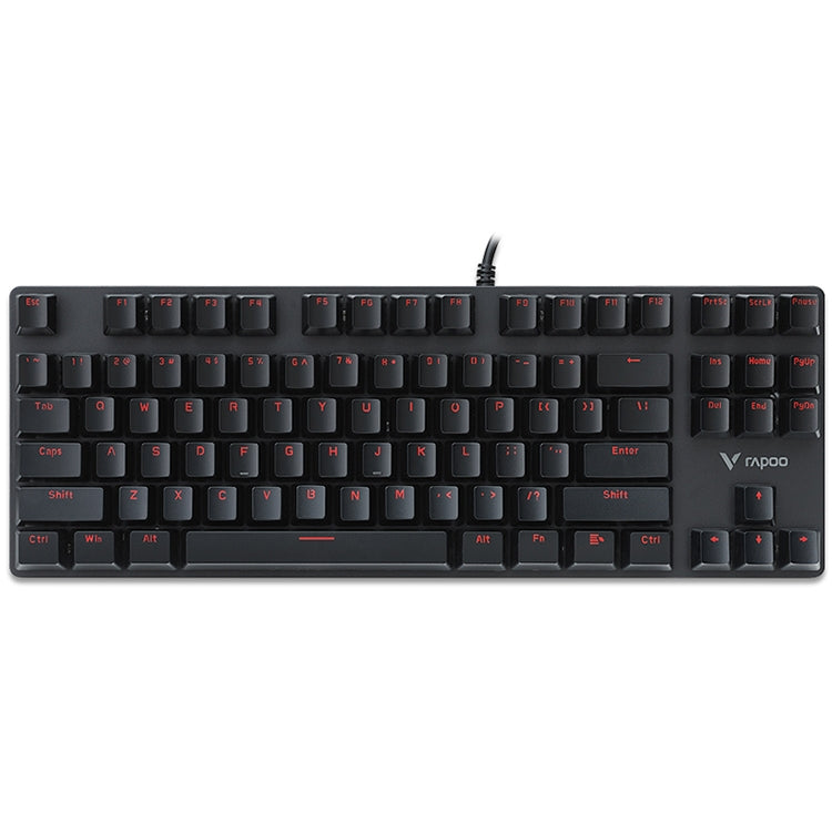 Rapoo V500 87 tasti in lega edizione Desktop Laptop Computer Game Esports Office Home Typing Tastiera meccanica cablata in metallo senza retroilluminazione,, Black Shaft, Green Shaft, Tea Shaft