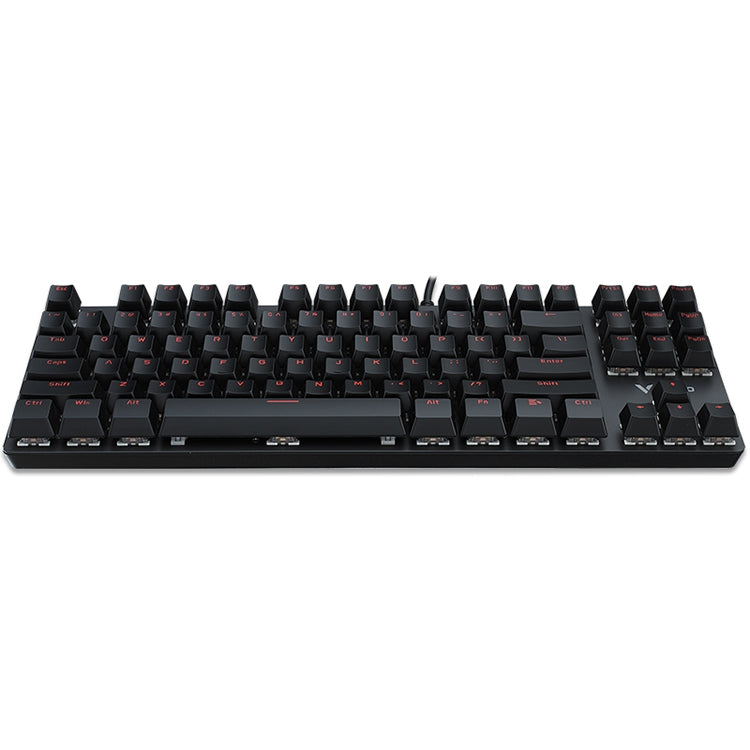 Rapoo V500 87 tasti in lega edizione Desktop Laptop Computer Game Esports Office Home Typing Tastiera meccanica cablata in metallo senza retroilluminazione,, Black Shaft, Green Shaft, Tea Shaft