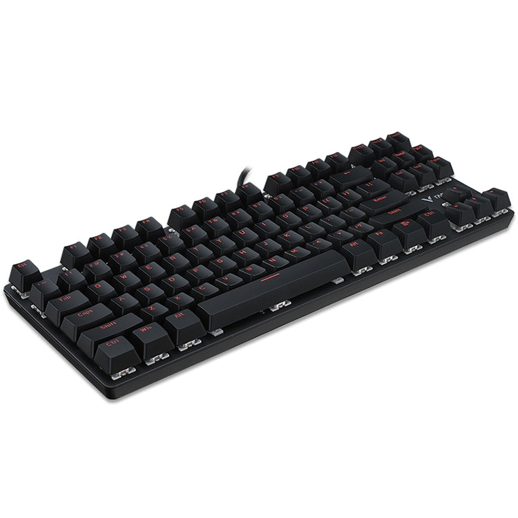 Rapoo V500 87 tasti in lega edizione Desktop Laptop Computer Game Esports Office Home Typing Tastiera meccanica cablata in metallo senza retroilluminazione,, Black Shaft, Green Shaft, Tea Shaft