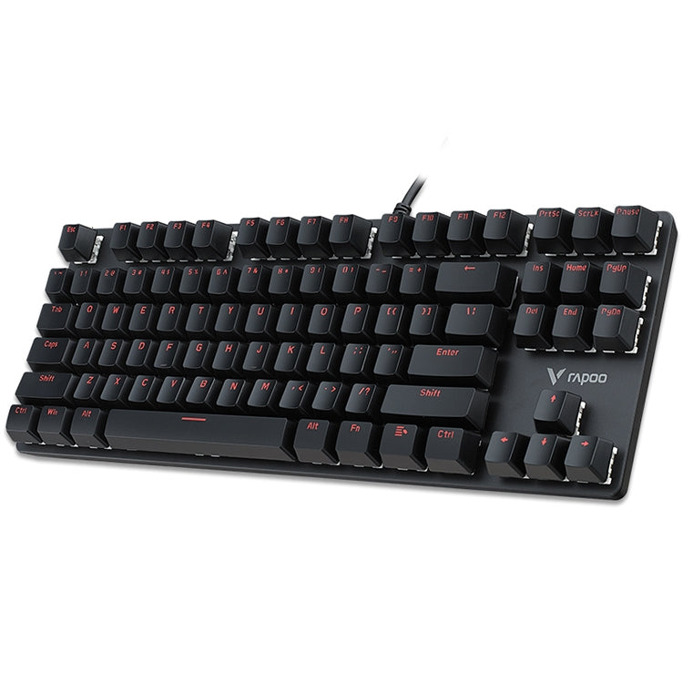 Rapoo V500 87 tasti in lega edizione Desktop Laptop Computer Game Esports Office Home Typing Tastiera meccanica cablata in metallo senza retroilluminazione,, Black Shaft, Green Shaft, Tea Shaft