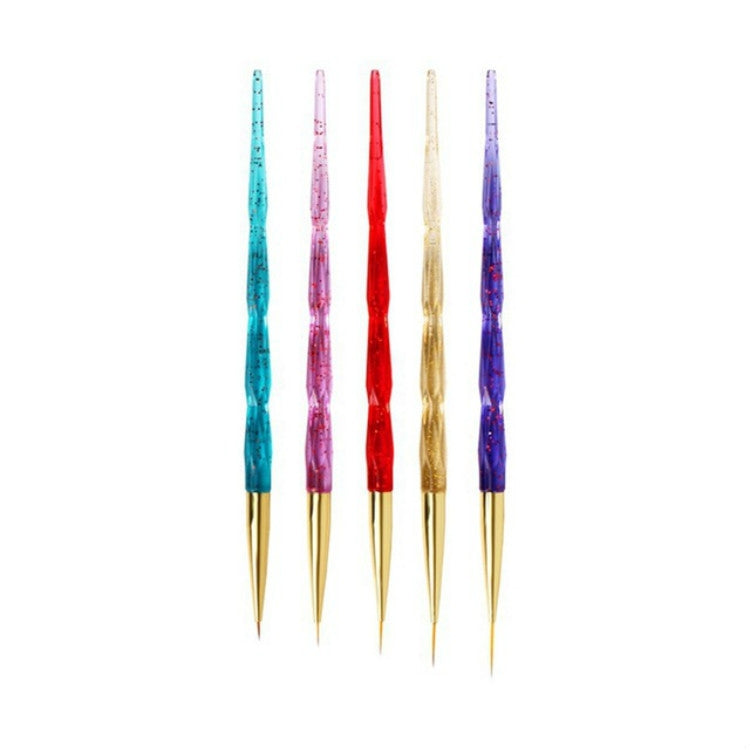 5 pezzi/set penna per unghie in acrilico per fototerapia con fiori intagliati in cristallo