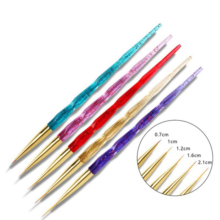 5 pezzi/set penna per unghie in acrilico per fototerapia con fiori intagliati in cristallo
