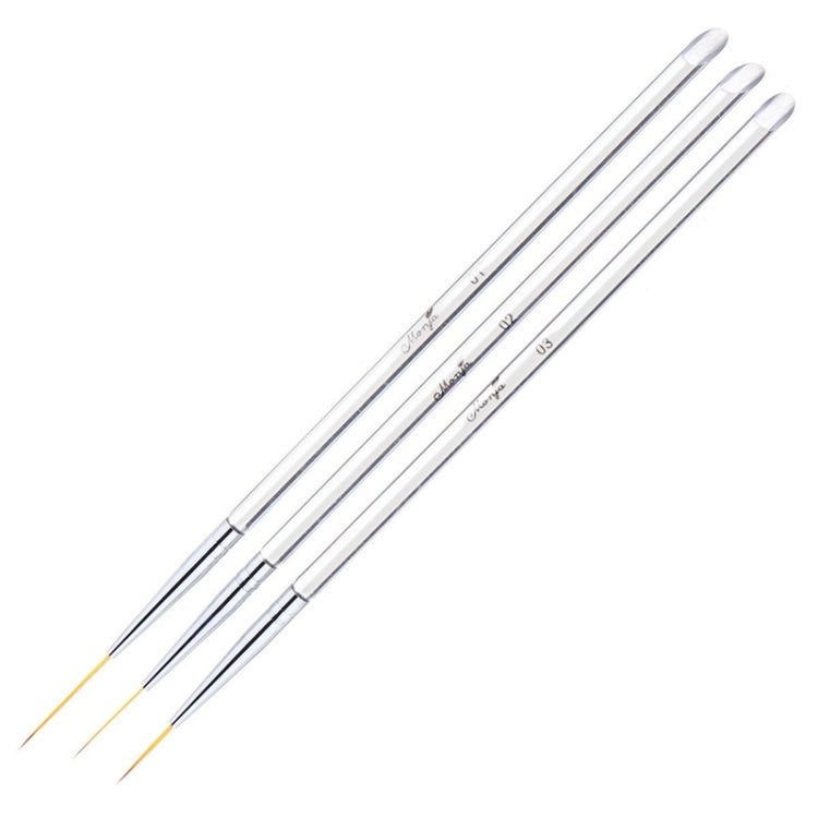 3 pennelli per nail art, pennelli per nail art in cristallo acrilico, strisce floreali, 2 strumenti per nail art laterali