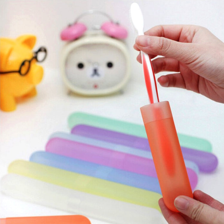 Custodia portatile per spazzolino da denti da viaggio, tubo, mini scatola per spazzolini da denti traspirante, per escursionismo all'aperto, colore casuale