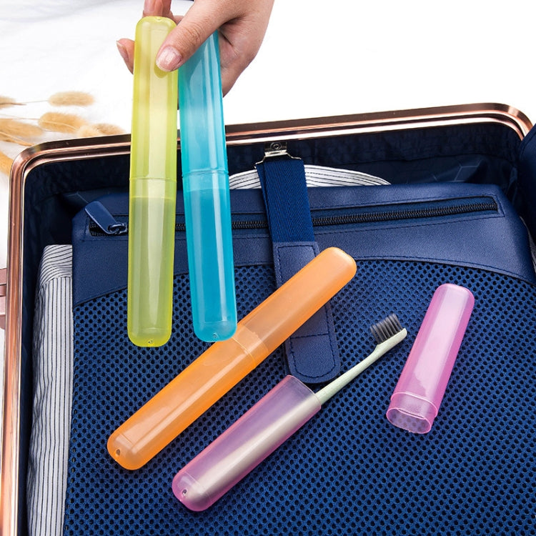 Custodia portatile per spazzolino da denti da viaggio, tubo, mini scatola per spazzolini da denti traspirante, per escursionismo all'aperto, colore casuale