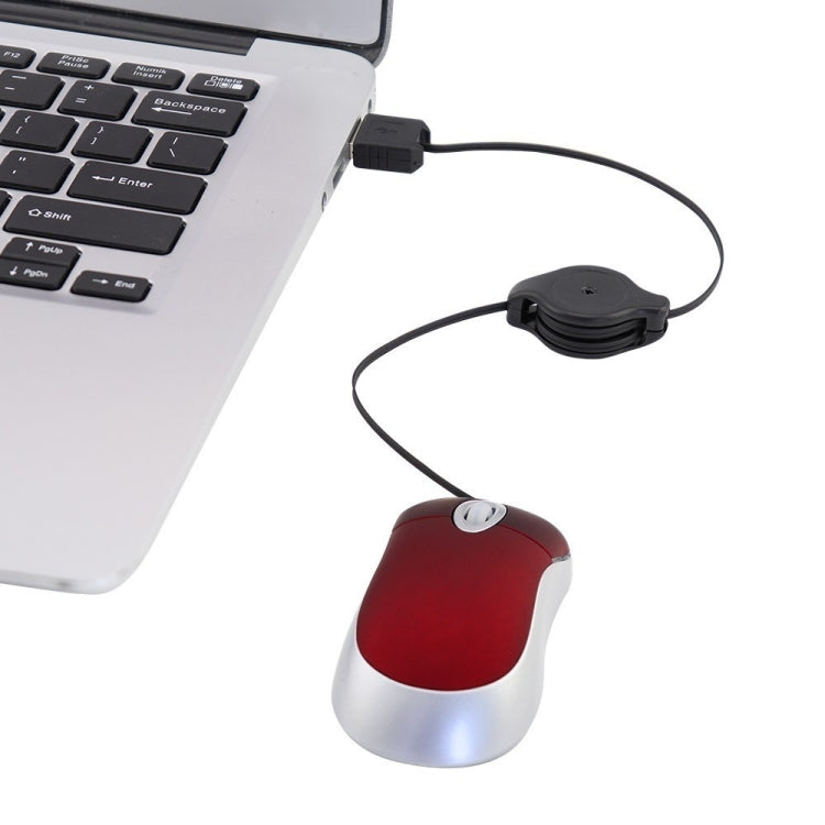 Mini mouse per computer cavo USB retrattile ottico ergonomico 1600 DPI piccoli mouse portatili per laptop