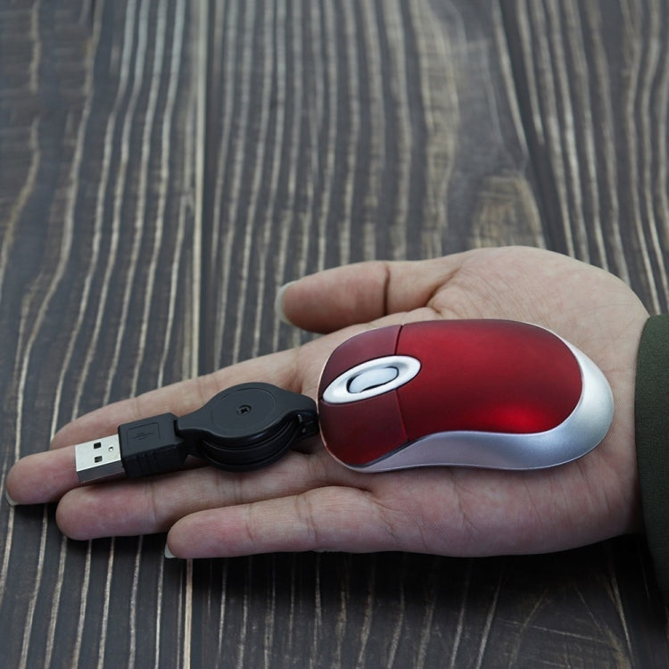 Mini mouse per computer cavo USB retrattile ottico ergonomico 1600 DPI piccoli mouse portatili per laptop