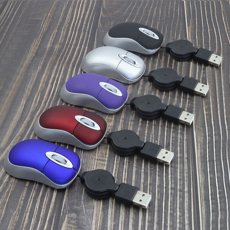 Mini mouse per computer cavo USB retrattile ottico ergonomico 1600 DPI piccoli mouse portatili per laptop