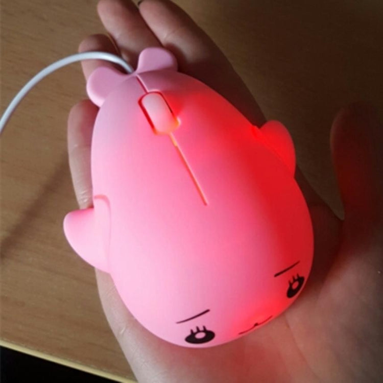 Simpatico cartone animato con mouse cablato per ragazza, ufficio, laptop, casa
