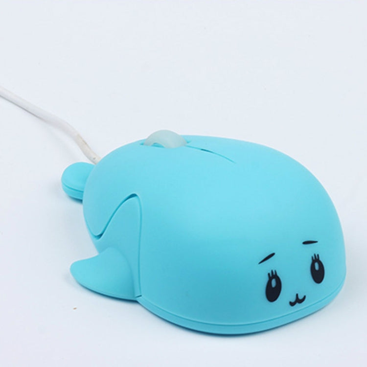 Simpatico cartone animato con mouse cablato per ragazza, ufficio, laptop, casa