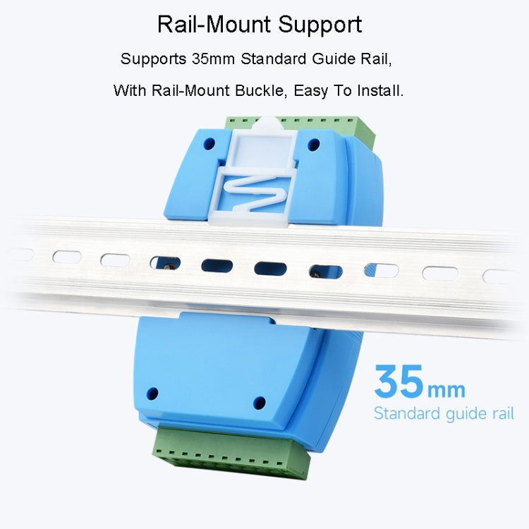 Waveshare RS485-HUB-8P Industrial Grade 8-Channel Isolated RS485 Hub, Rail Mount Support, Wide Transmission Speed Range