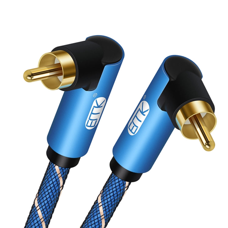 Cavo audio intrecciato in nylon doppio maschio-maschio da 90 gradi EMK, 0.5m, 1m, 1.5m, 2m, 3m, 5m