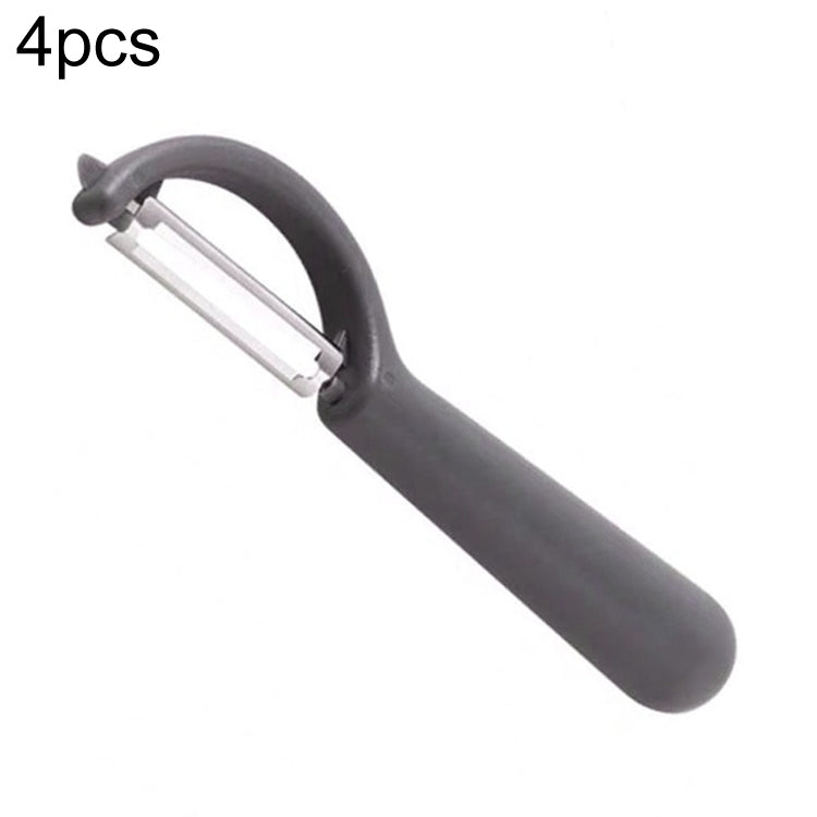 4 pezzi venduti Aereo da frutta per pelapatate con manico rotondo in acciaio inossidabile, raschietto per canna da zucchero, 4 PCS Apple Peeler Knife (Dark Gery), 4 PCS Apple Peeler Knife (Green), 4 PCS Apple Peeler Knife (White)